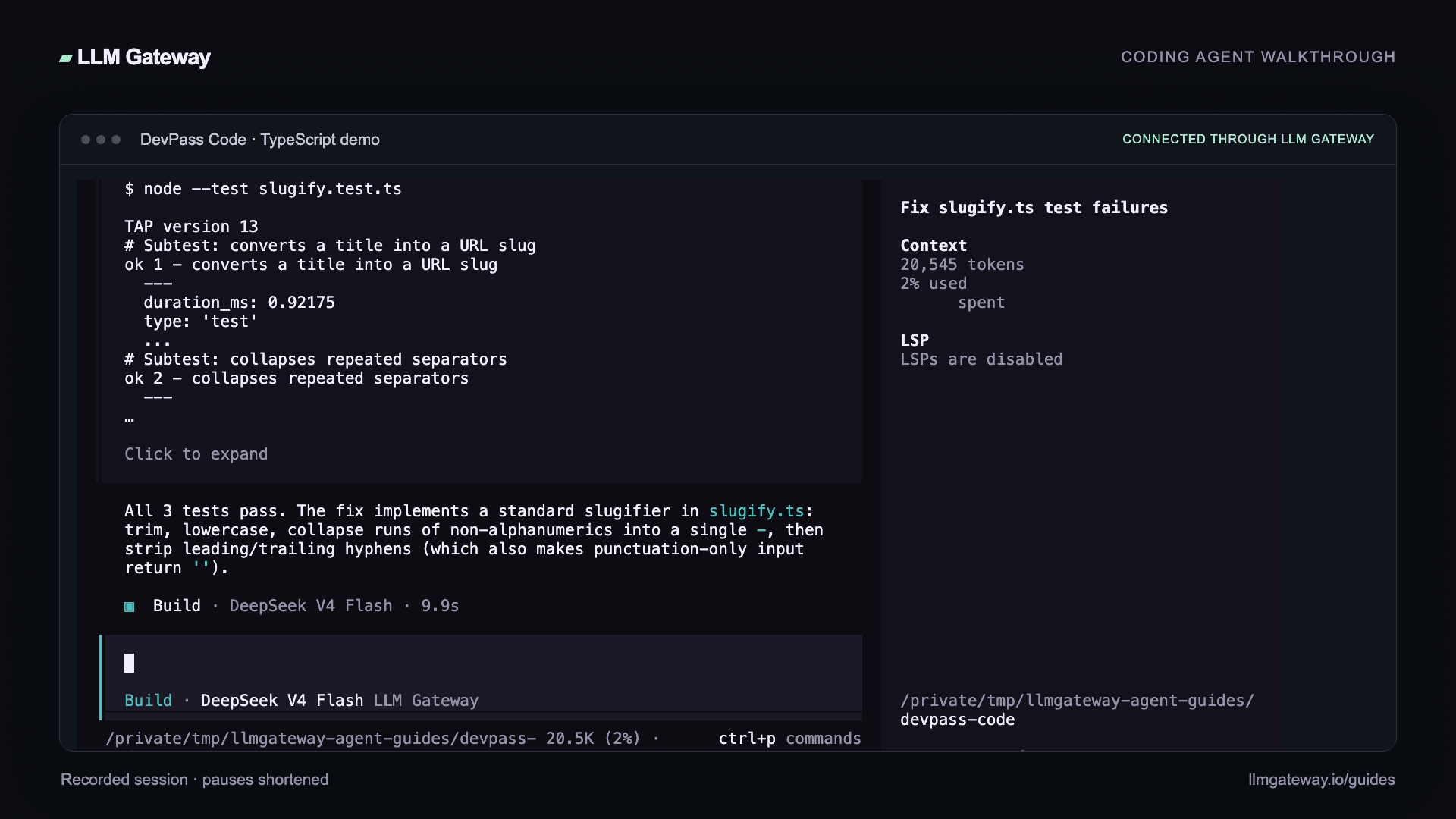 DevPass Code completing the coding task through PassingRight
