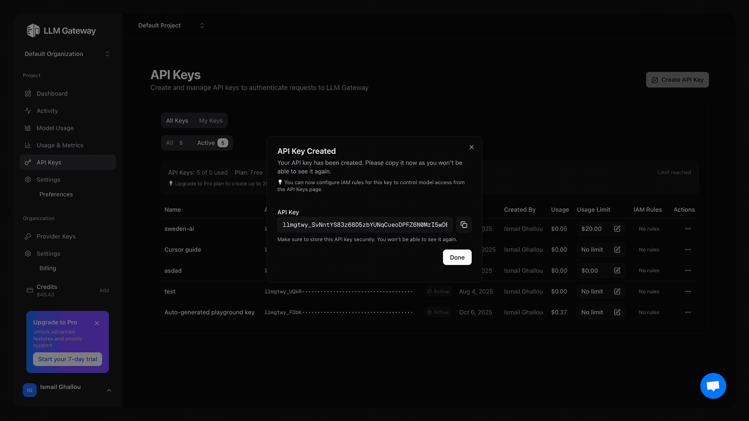 PassingRight API Keys