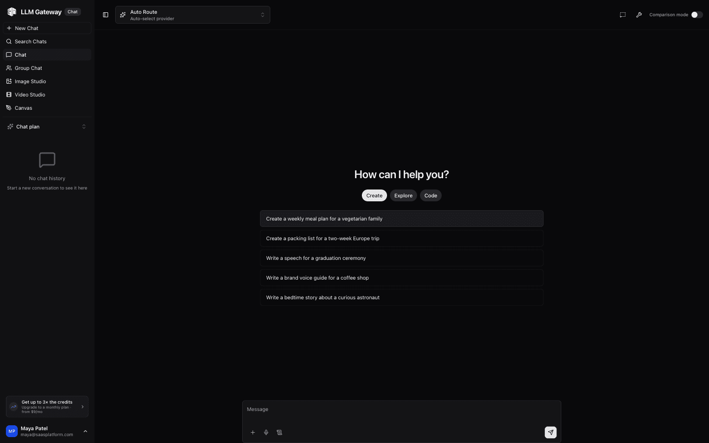 Lounge chat interface