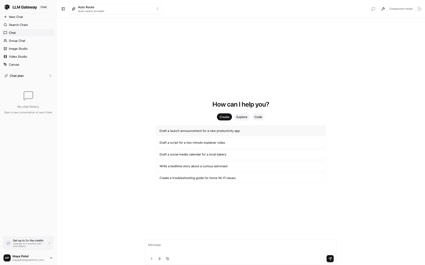 Lounge chat interface